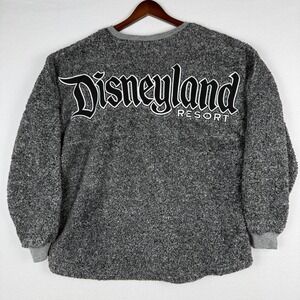 Disney Spirit Jersey Women XL Gray Disneyland Resort Sherpa Fleece Sweater